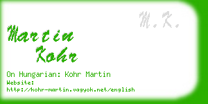 martin kohr business card